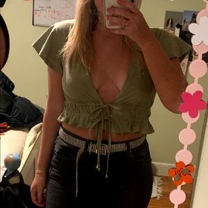 Green crop top